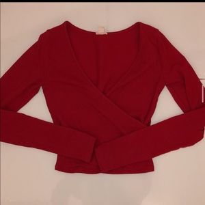 Cherry red surplice top
